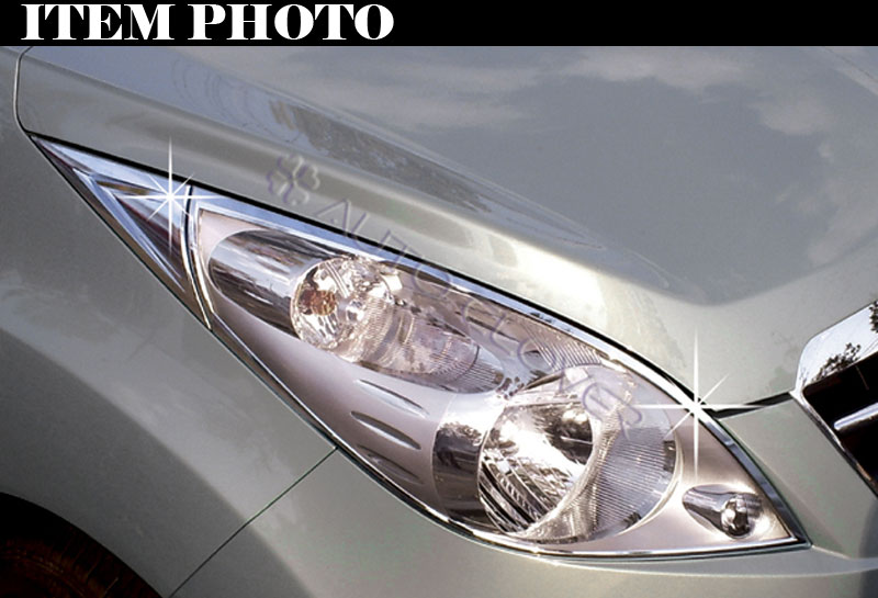 10 11 Chevy Spark Chrome Head Light Lamp Trim 4P Matiz